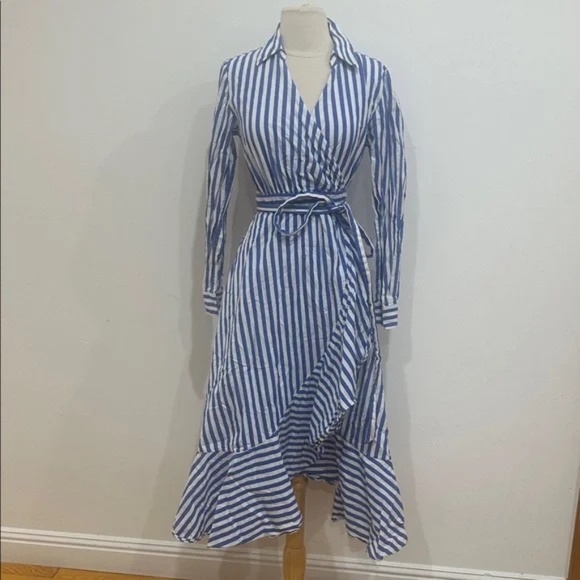 Striped Julia Wrap Dress - Picture 2 of 6